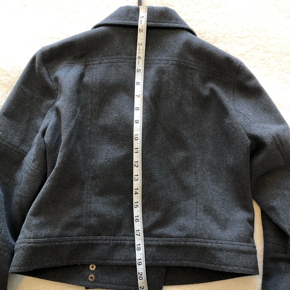 Wool blend Moto-style Cropped asymmetric zip Jacket - Picture 9 of 9